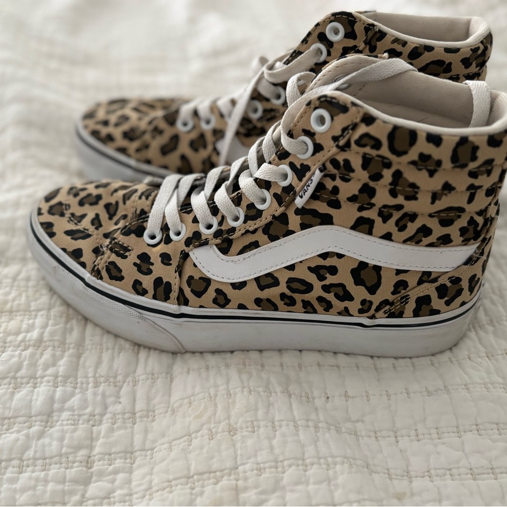 Vans Leopard Print High-Top Sneakers